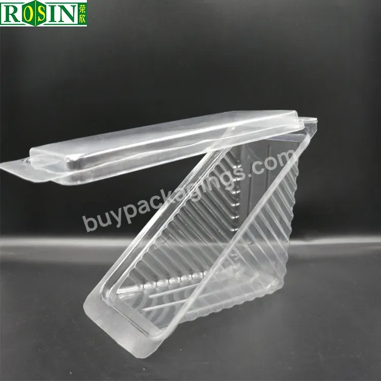 Wholesale Disposable Triangle Transparent Cake Plastic Food Container Box Sandwich Packaging