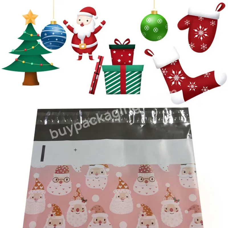 Wholesale Eco-friendly Custom Printing Logo Strong Self Seal Christmas Theme Poly Mailers Envelope Express Packaging Bag