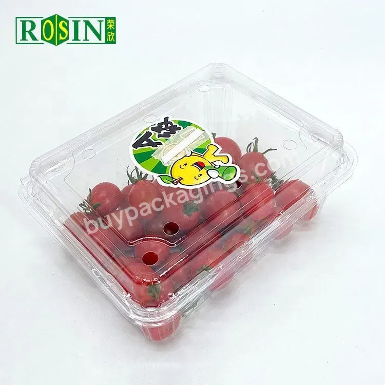 Wholesale Eco Friendly Disposable Transparent Clamshell Pet Packing Box With Hole For Kiwifruit Fresh Fruit