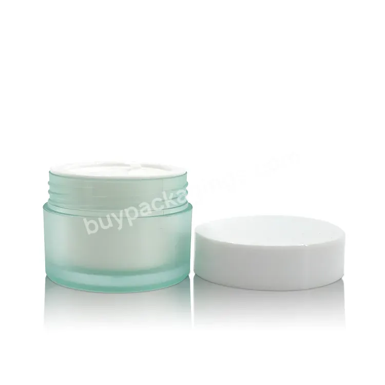 Wholesale Eco Friendly Matte Cyan 50g Cosmetic Double Wall Cream Jar Skincare Packaging Container