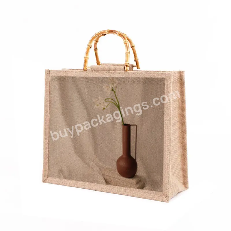 Wholesale Eco Friendly Natural Custom Printed Logo Burlap Jute Bags Manufacturers Grocery Reusable Shopping Tote Bag