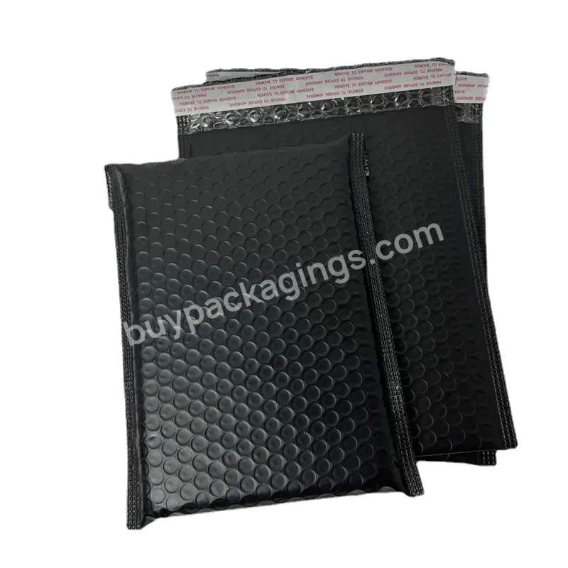 Wholesale Eco Friendly Padded Envelope Custom Printed Matte Black Bubble Mailers With Logo Shipping Bags For Clothing