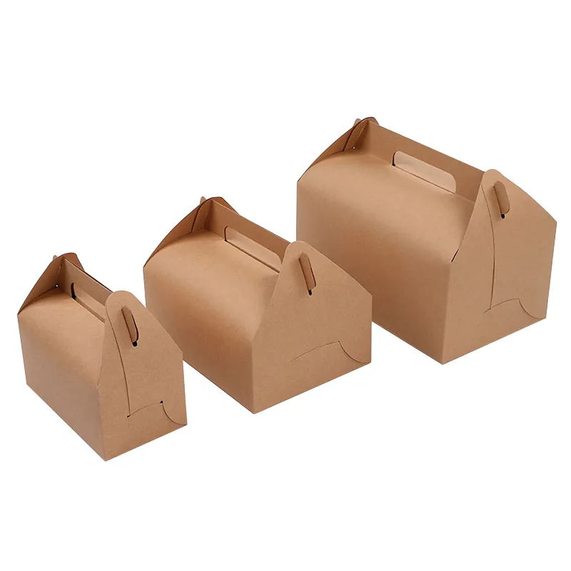 Wholesale Eco Friendly Portable Foldable pineapple cake Packaging Box With Paper Tray For Wedding Food Grade Bread Cupcake