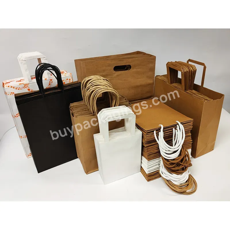 Wholesale Eco Friendly Thank You Recycled To Go Restaurant Takeaway Bag Shopping Gift Brown Kraft Paper Bags With Handles