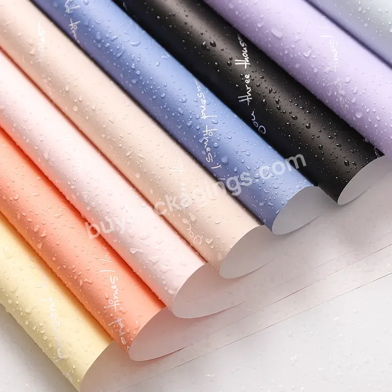 Wholesale Elegant 58*58cm Plastic Waterproof Flower Wrapping Paper Sheet With Love Letter Printed