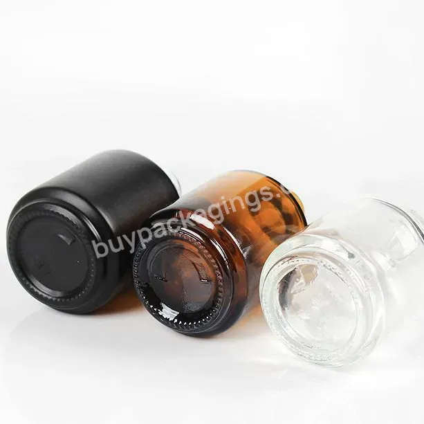 Wholesale Empty 15ml Clear Amber Matte Black Glass Gel Nail Polish Bottle With Brush