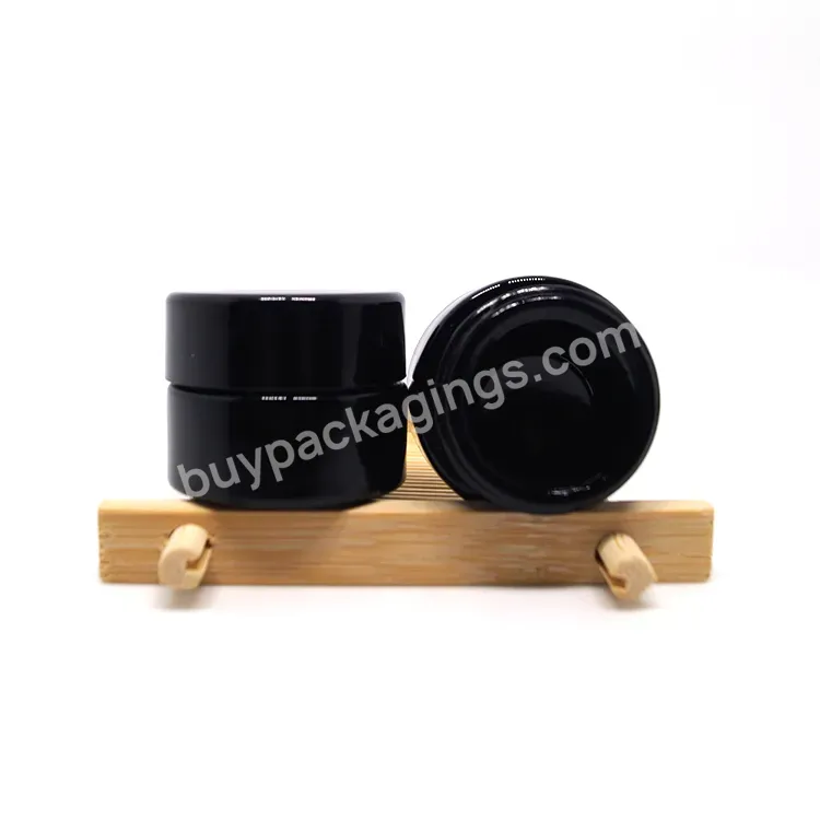 Wholesale Empty 5g 10g Mini Sample Container Custom Logo Silk Print Uv Black Violet Glass Cream Jar With Black Bakelite Cap - Buy Glass Violet Jar,High End Black Glass Jar Cosmetic,60g Black Glass Cosmetic Jar.