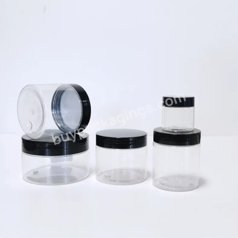 Wholesale Empty Different Capacity 50ml 80ml 100ml 120ml 150ml 200ml 250ml Cosmetic Cream Pet Plastic Jar With Pet Lid