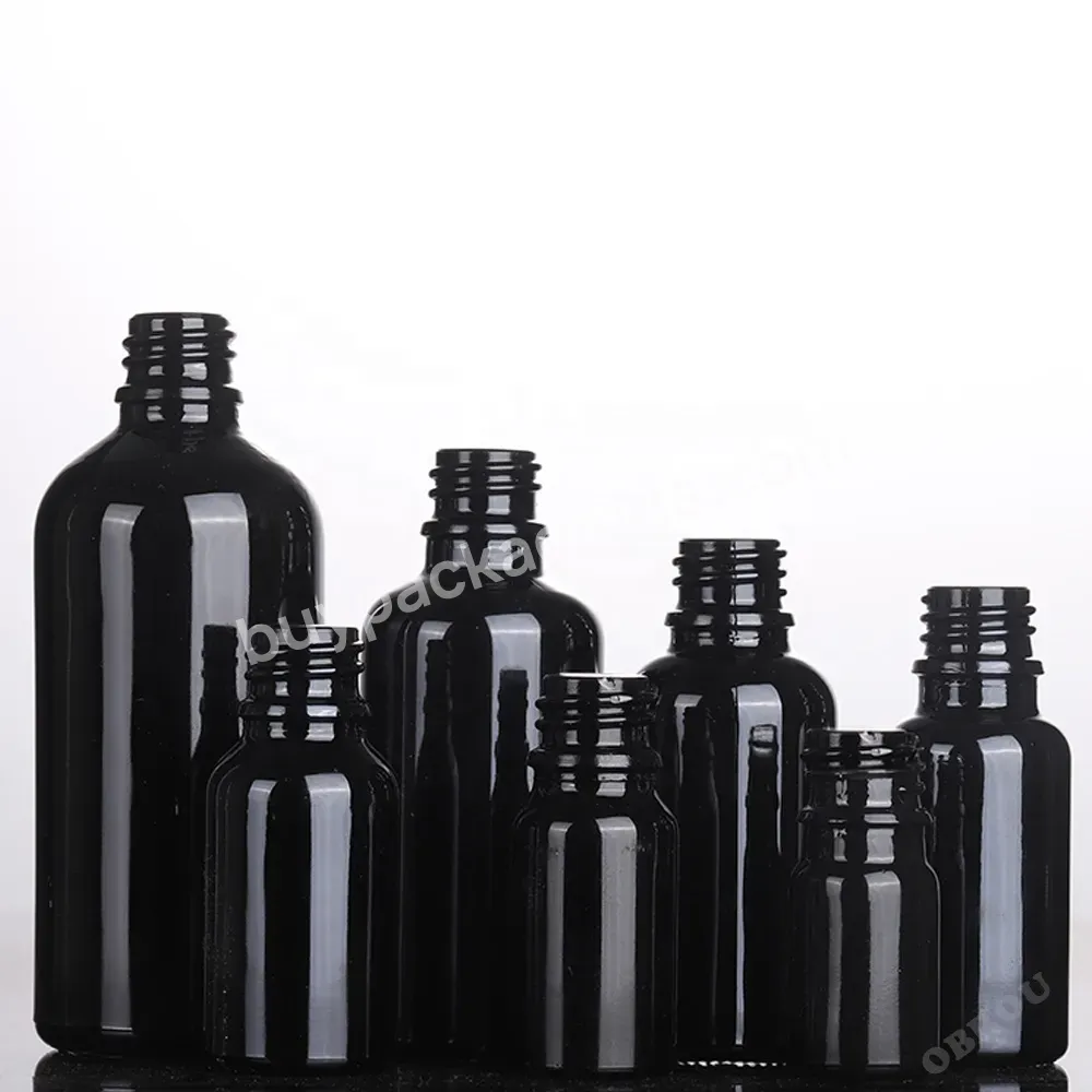 Wholesale Empty Essential Hair Oil Bottles Black Dropper Glass Bottle 5ml 10ml 15ml 20ml 30ml 50ml 100ml