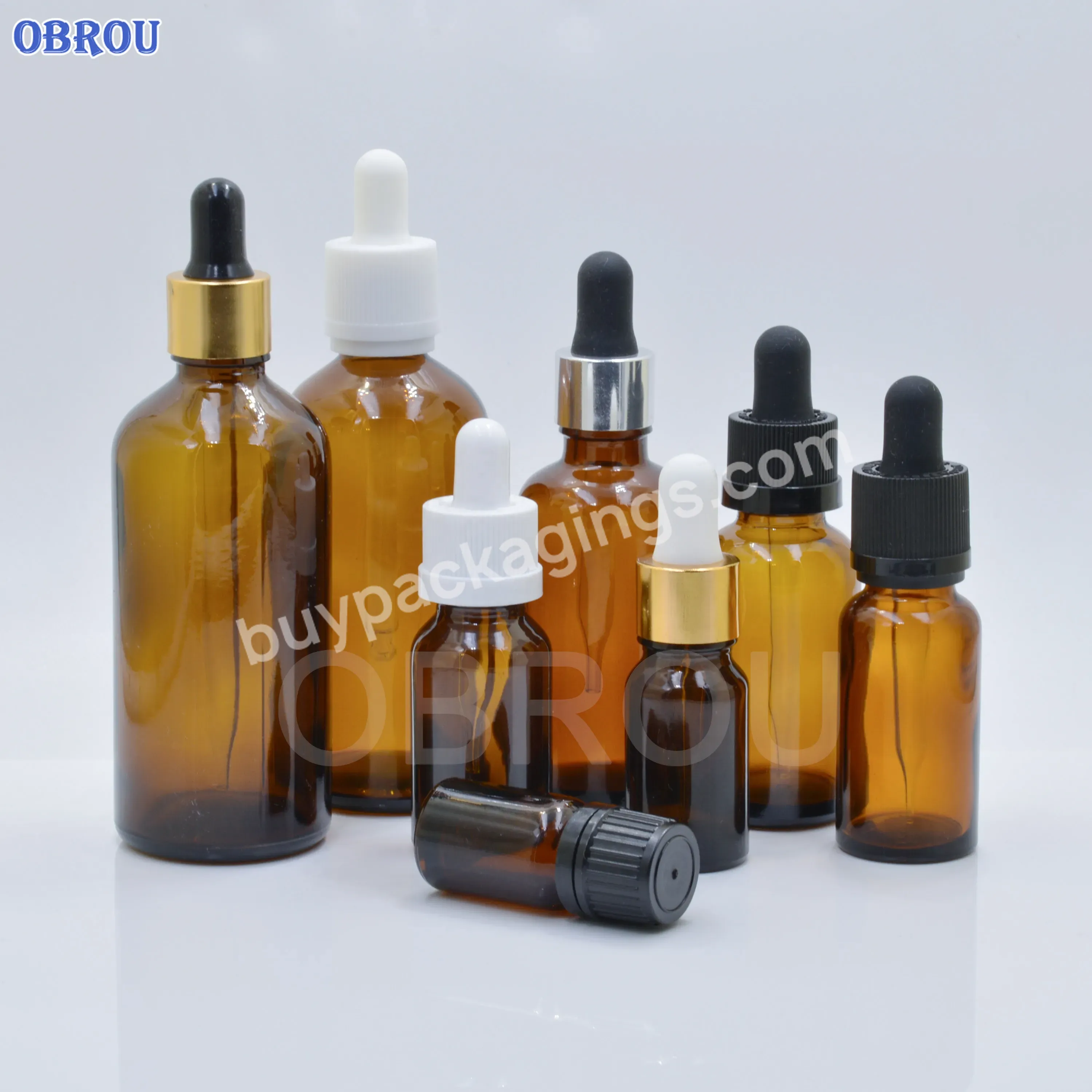 Wholesale Empty Hair Oil Bottles Amber Dropper Glass Bottle 10ml 15ml 20ml 30ml 50ml 100ml