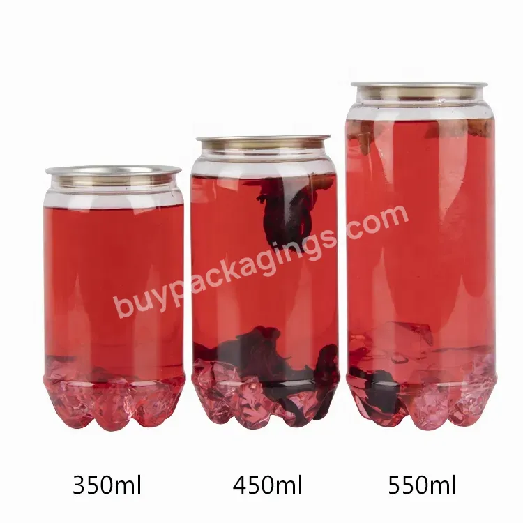 Wholesale Empty Hot Selling 350 450 550 Ml Unique Shape Plastic Can For Beverage