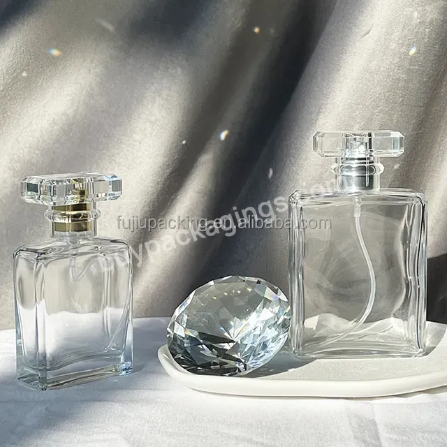 Wholesale Empty Luxury Square Perfume Bottle 30 Ml 50 Ml Glass Perfume Pump Spray Bottle,Glass Bottle For Perfume 100ml