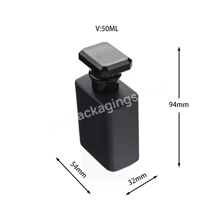 Wholesale Empty Matte Black 50ml Perfume Bottle Perfume Glass Bottles