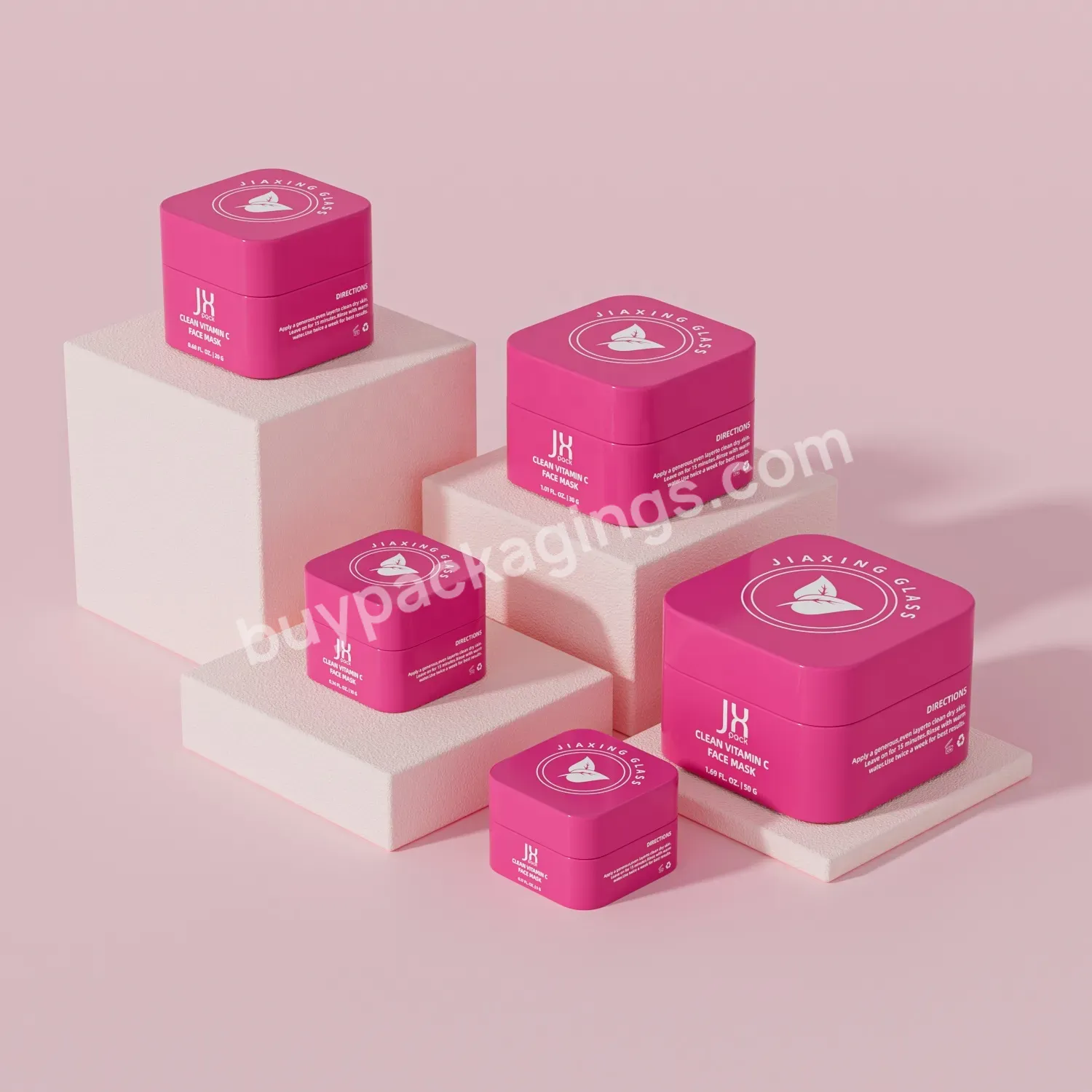Wholesale Empty Plastic Jars With Lids Luxury Customized Square Pp Cream Frosted Cosmetic Cream Jars