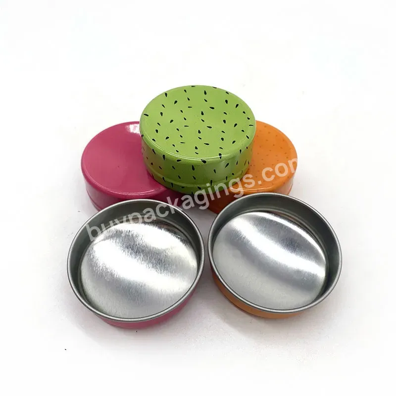 Wholesale Empty Small Breath Chewing Gum Round Pressitin Tin Can Custom Click Clack Mint Candy Tin Box