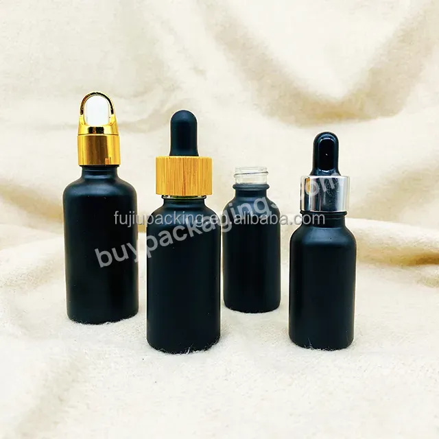 Wholesale Emtpy Serum Oil Glass Bottle Essential Oil Frosted White Black Glass Dropper Bottle 30ml