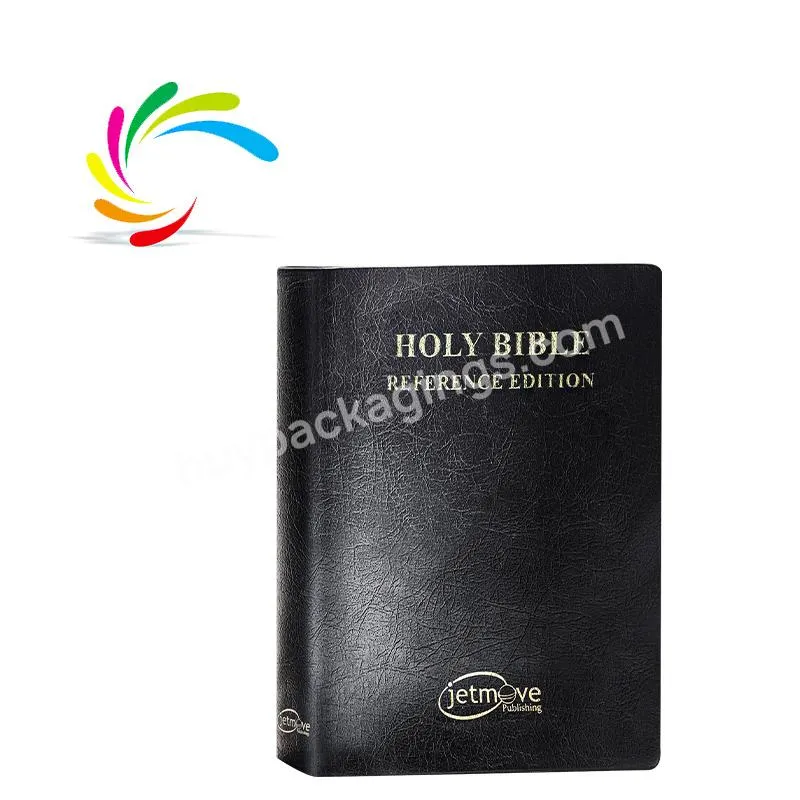wholesale European and US high quality hardcover book printing premium leather cover holy bible reference edition