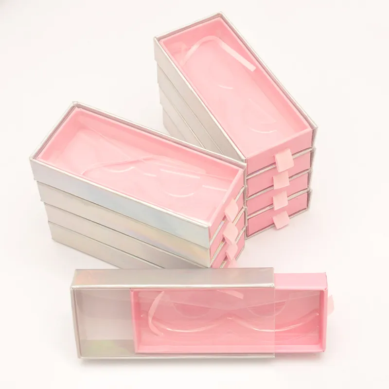 Wholesale Eyelash Gift Box Low Price Eyelash Packing Box Pink Drawer Lash Packaging Box with Ribbon