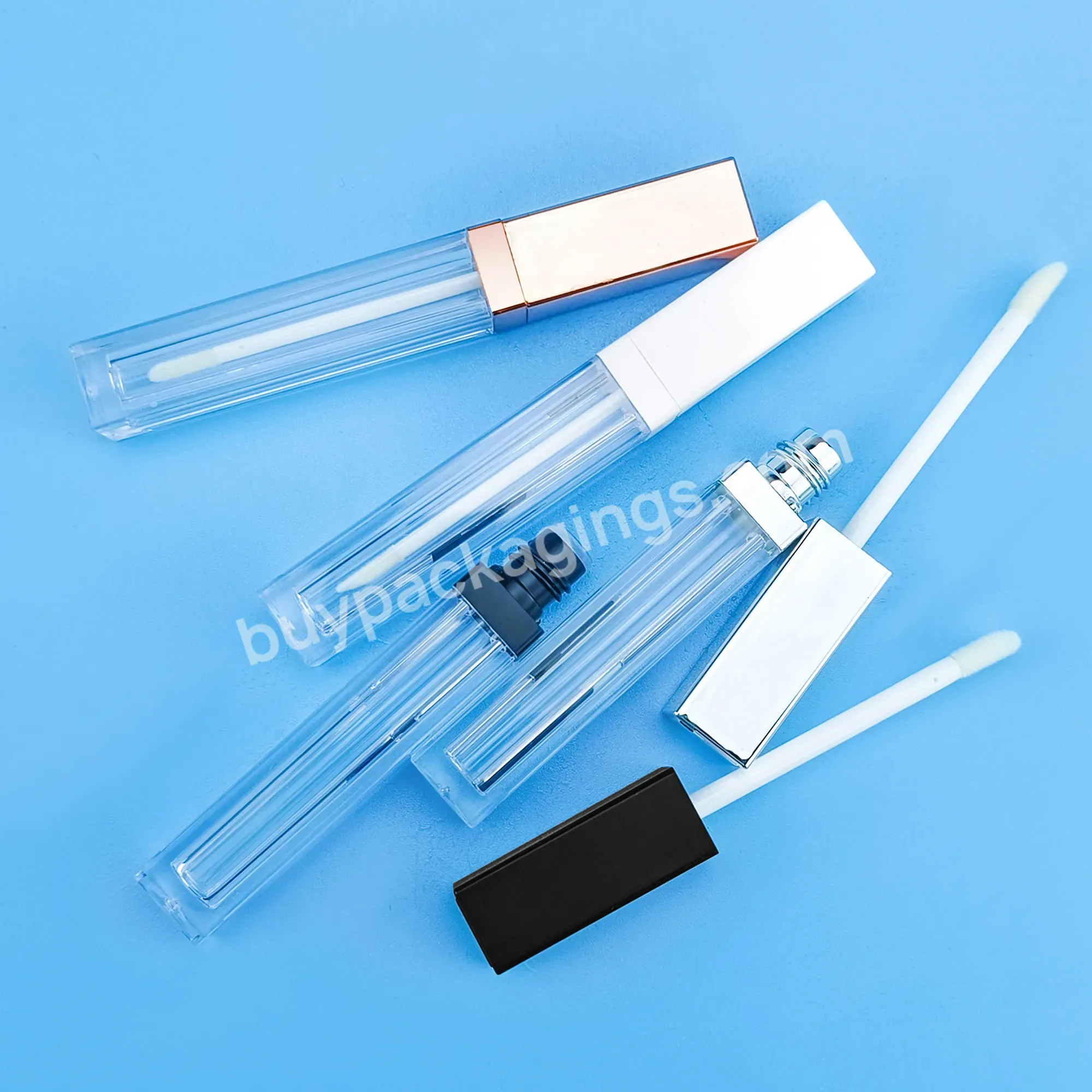 Wholesale Eyeliner Mascara Empty Square Lipstick Container Clear 5ml Cosmetic Lip Gloss Tube