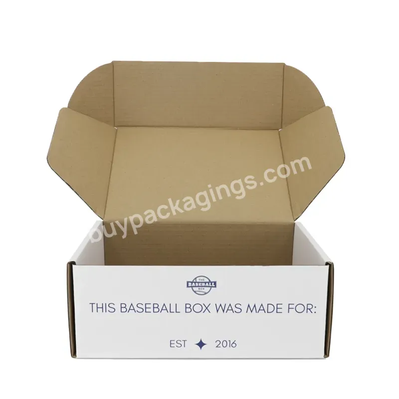 Wholesale Factory Custom Color White Board Corrugated Paper Box Cardboard Shipping Baseball Box