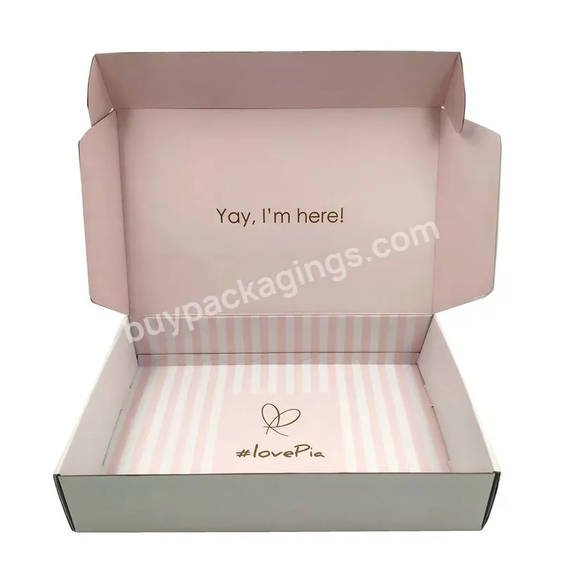 Wholesale Factory Custom Logo Corrugated Shipping Boxes Large Size Pink Color Box Packaging