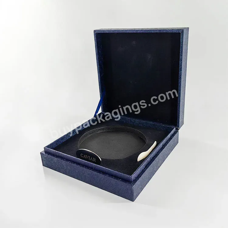 Wholesale Factory Custom Printing Logo Cheaper Black Folding Box Caviar Gift Package
