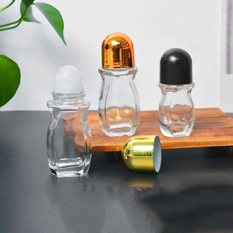 Wholesale Factory Directly Supplier 30ml 55ml Glass Bottle Essential Oil Bottle With Ball Bearing
