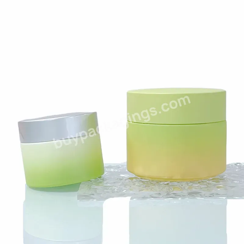 Wholesale Factory Eye Cream Face Cosmetic Round 15g 30g 50g 100g Gradient Pink Glass Cosmetics Jar With Lid