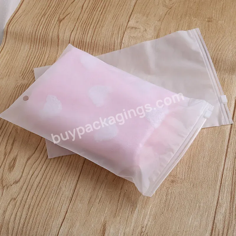 Wholesale Factory Manufacturer Custom Frosted Slider Zipper Plastic Packaging Bags For T Shirt Swimwear