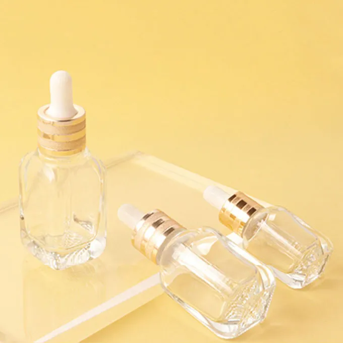 Wholesale Factory Supplier 10ml 20ml 30ml Grid Bottom Glass Material Essential Oil Bottle With Dropper