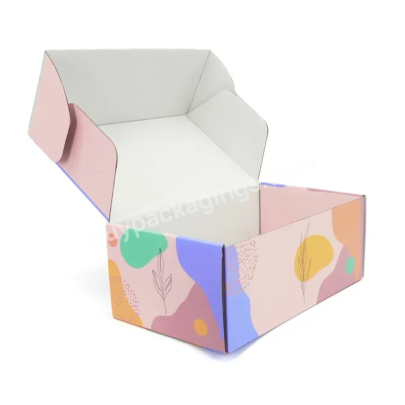 Wholesale Fancy Pink Custom Printed Clothes Packaging Folding Mailer Shipping Box