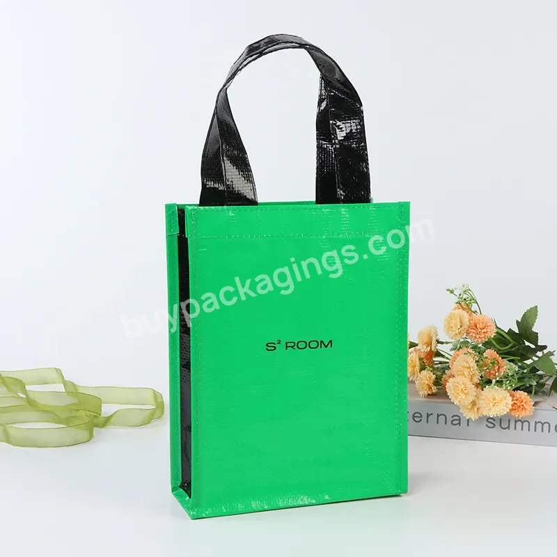 Wholesale Fashionable Waterproof Custom Large Capacity Pp Handle Non Woven Fabric Laminated Shopping Bags With Logos