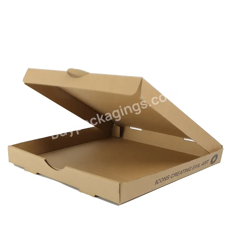 Wholesale Fast Food Delivery Paper Packaging Reusable Biodegradable Kraft Pizza Box From China Source Factory Supplier