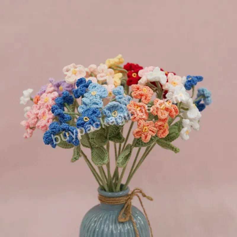 Wholesale Finished Forget-me-nots Hand-knit Wool Flowers Small Fresh Simulation Flowers Crochet Flowers - Buy Forget-me-not Crochet Flower,Simulated Flower,Finished Crochet Flower.