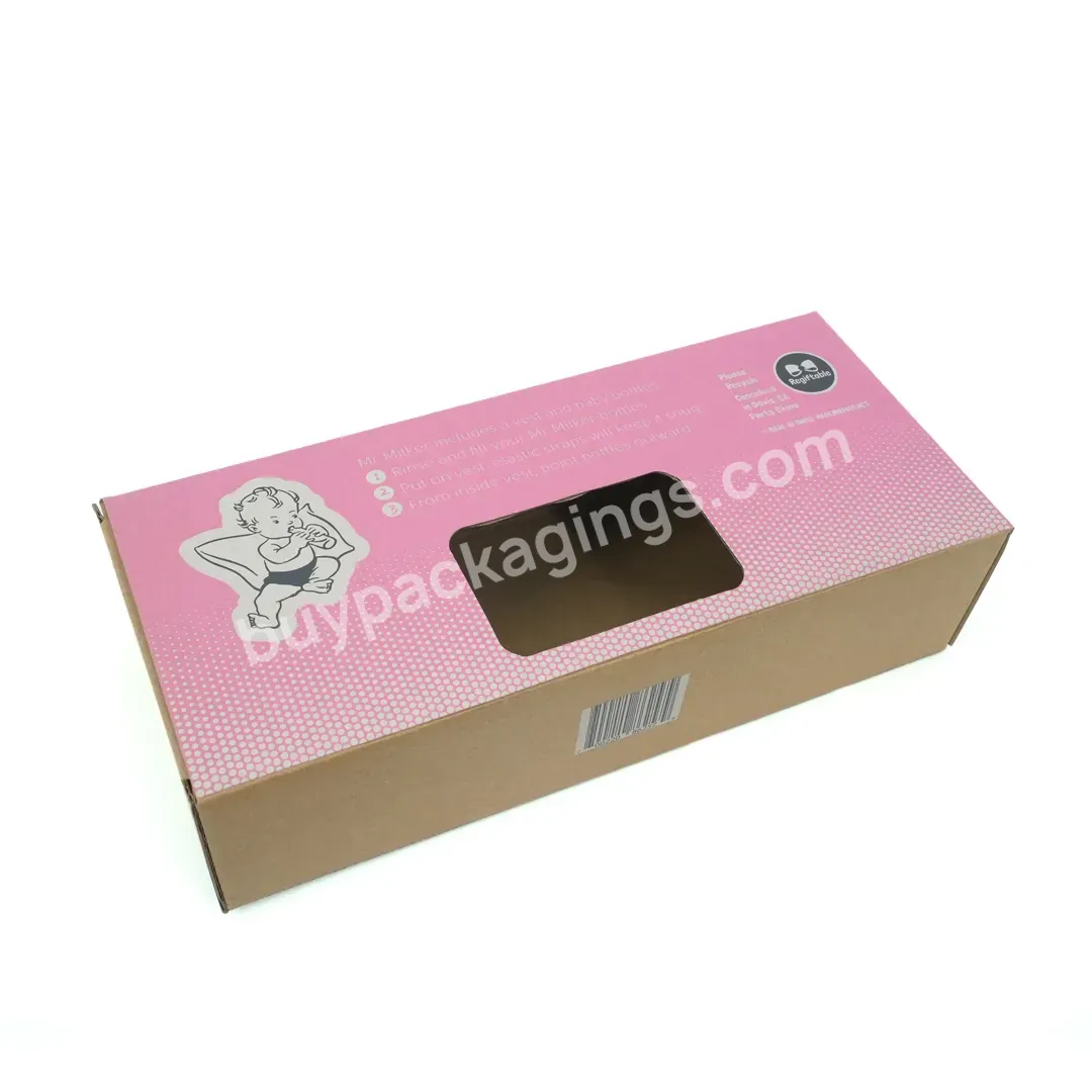 Wholesale Folding Paper Kraft Packaging Wedding Favors Gift Display Craft Brown Paper Boxes With Pvc Window