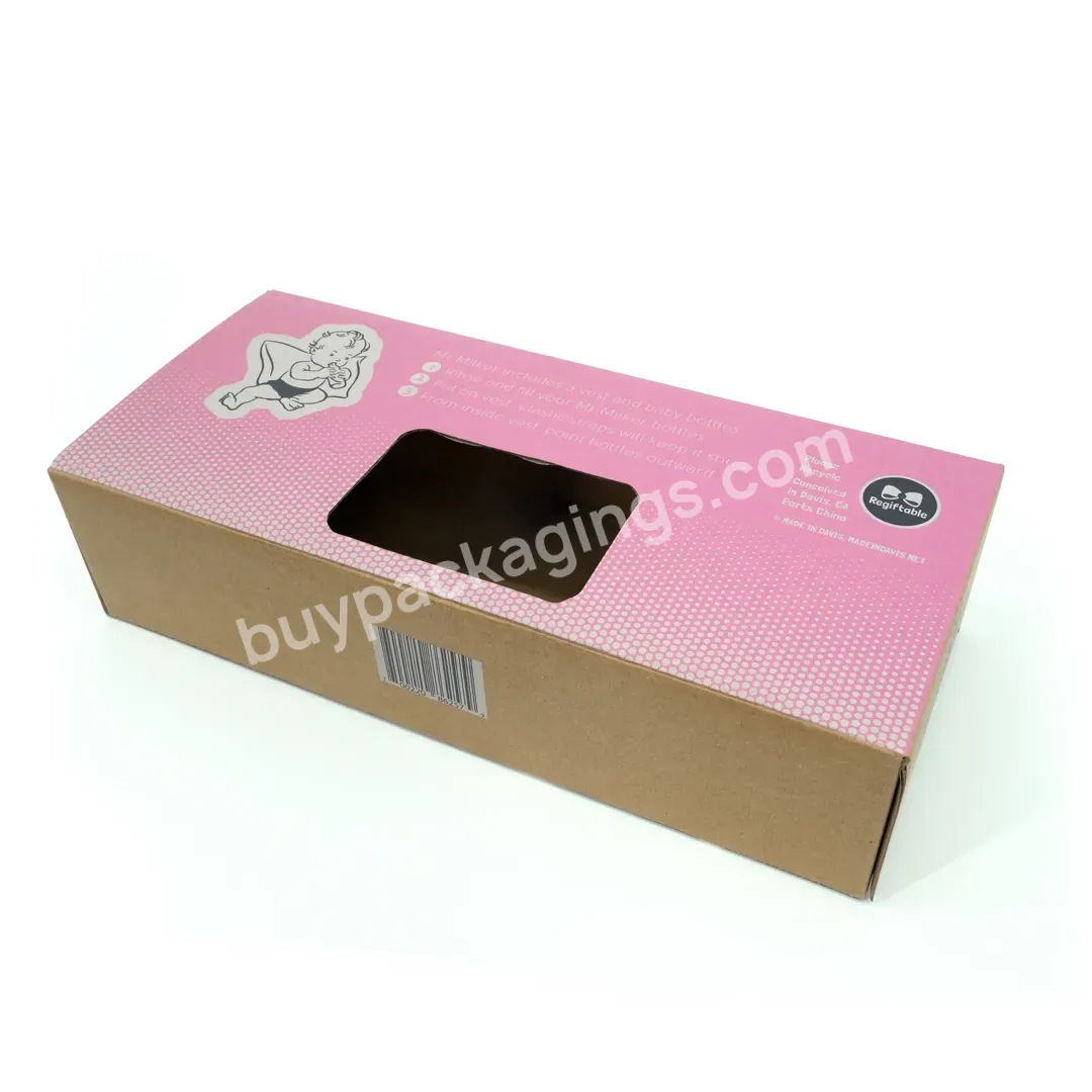 Wholesale Folding Paper Kraft Packaging Wedding Favors Gift Display Craft Brown Paper Boxes With Pvc Window