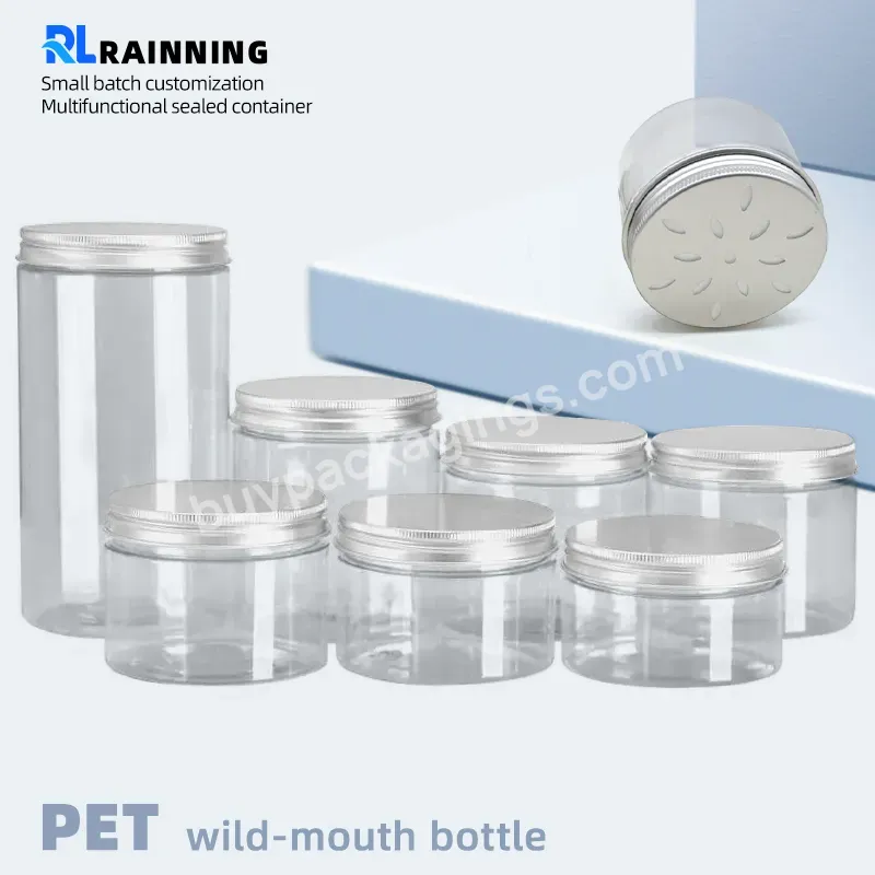 Wholesale Food Grade 100g 120g 150g 200g 250g 300g 400g 500g Clear Pet Plastic Jar With Aluminum Plastic Screw Cap