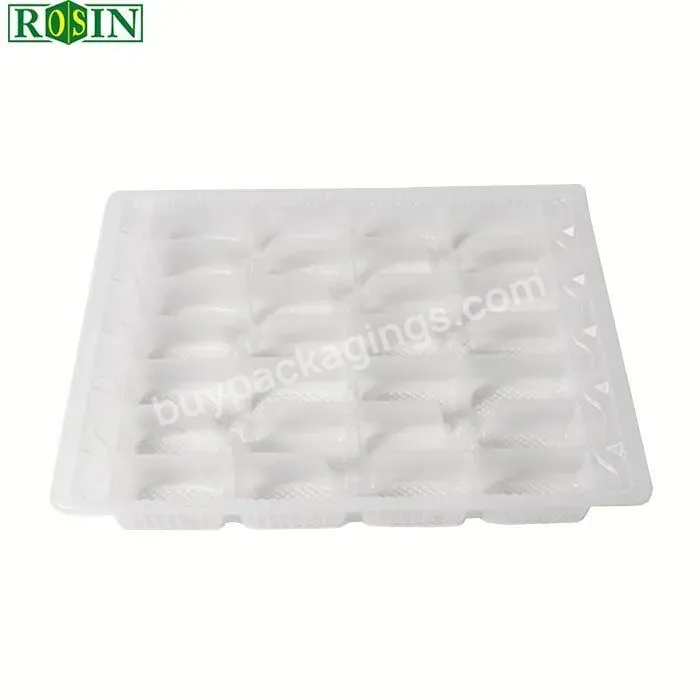 Wholesale Food Plastic Tray Factory 28 Grid Large Frozen Dumplings Blister Disposable Packaging Tray