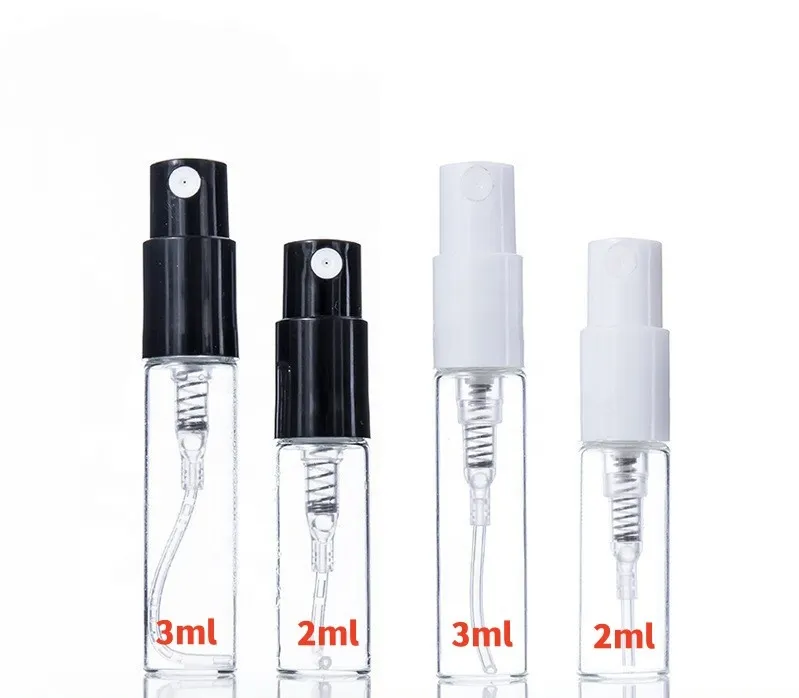 Wholesale Fragrance Glass Mist Spray Sample Tester 2ml Oil Vails 3ml Perfume Bottles With Logo