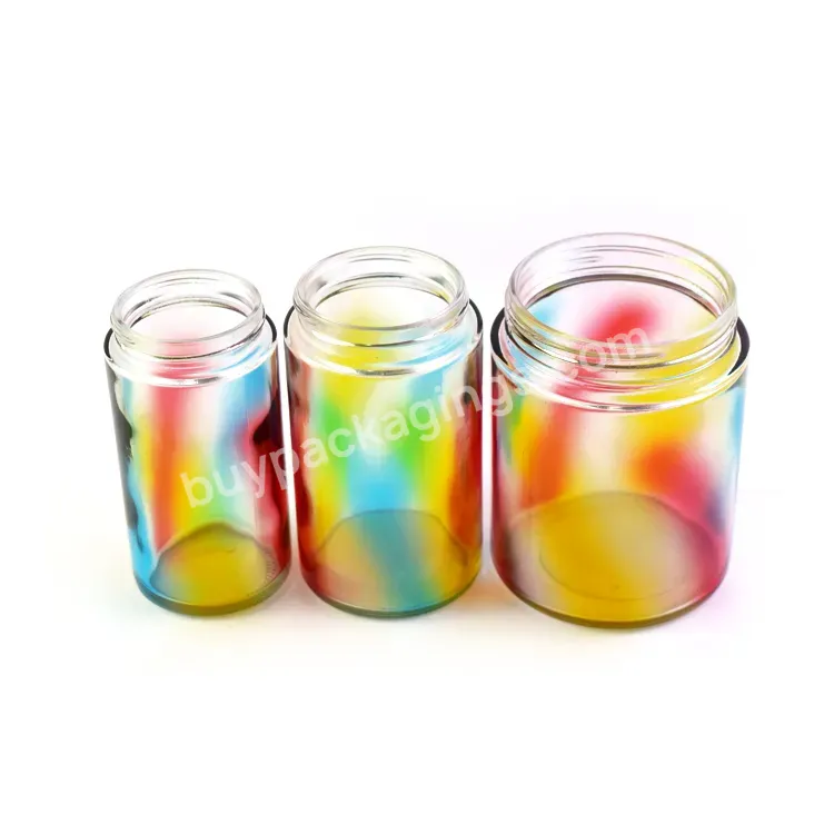 Wholesale Frosted Luxury Christmas Empty Iridescent Holographic Pumpkin Shaped Glass Candle Jars With Bamboo Lid