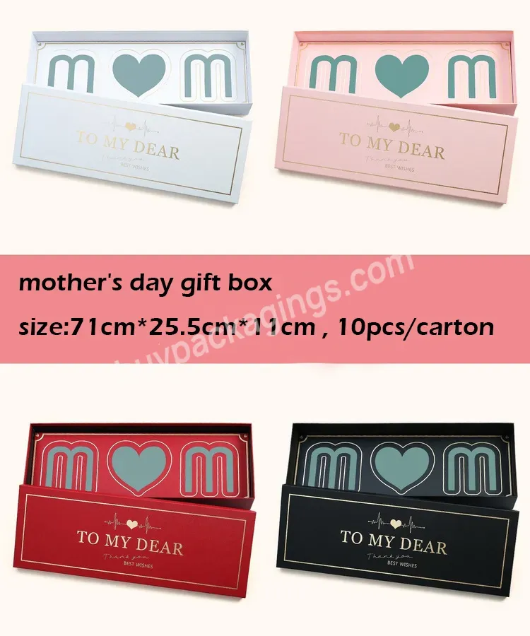 Wholesale Gift Box Monogram Transparent Flower Box Mother's Day Gift Flower Packaging Mom Box