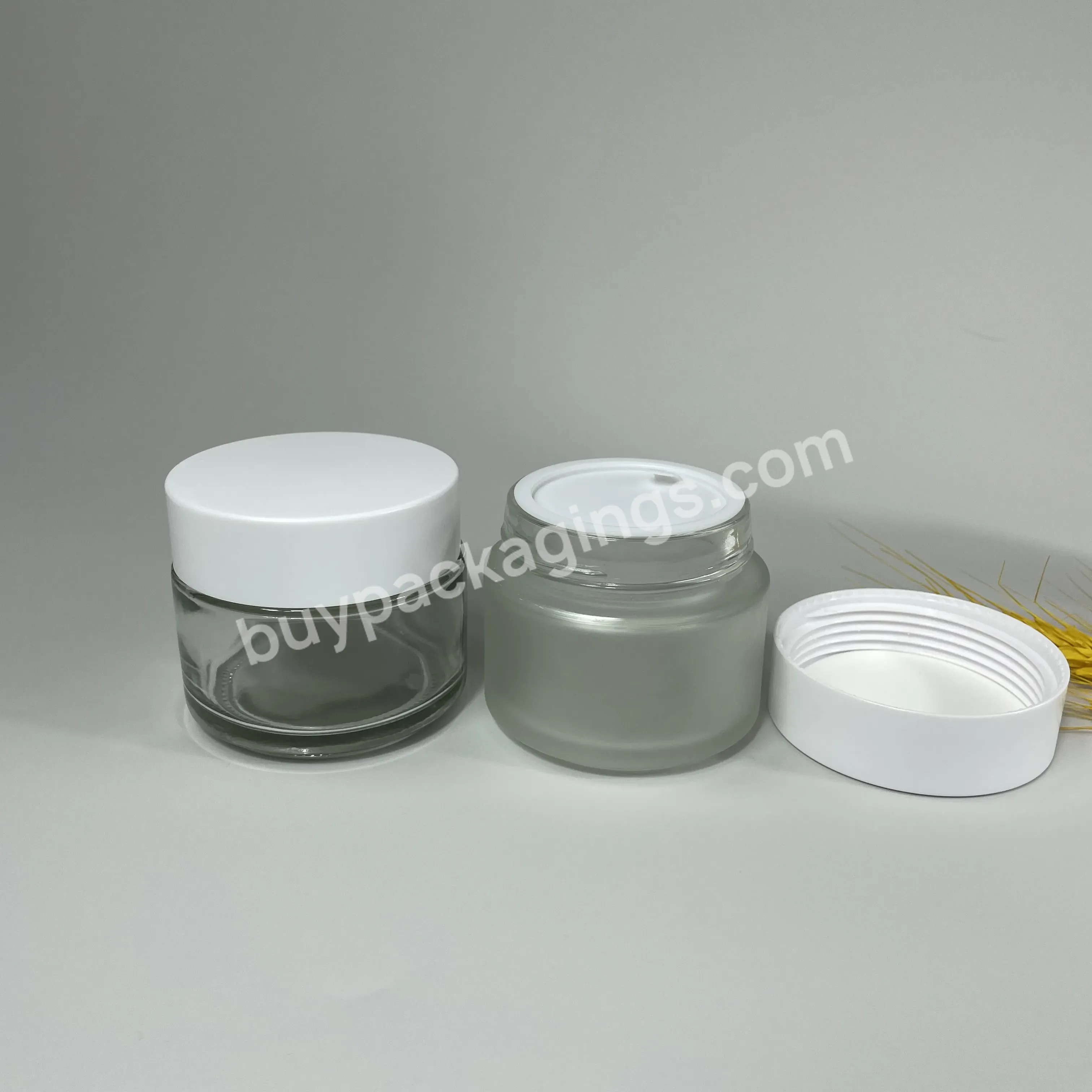 Wholesale Glass Cosmetics Containers Empty Skin Care Face Cream Glass Cosmetic Jar