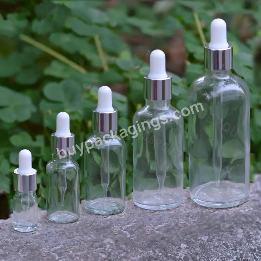 Wholesale Glass Dropper Bottle 10ml 15ml 20ml 30ml 50ml Clear Amber Black Glass Perfume Essential Oil Bottle Cosmetic Bottles