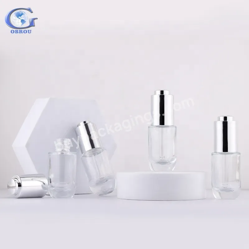 Wholesale Glass Lotion Dropper Bottles 15ml Glass Oil Bottle With Gold Silver Dropper For Skin Care