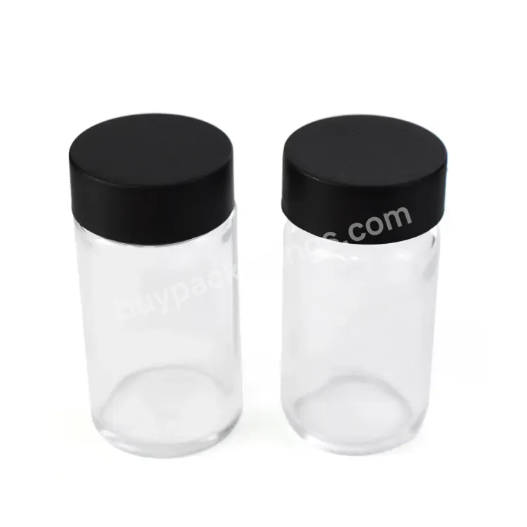 Wholesale Good Grade Shape Saffron Jar Safty Big Borosilicate Glass Tube With Black Lid