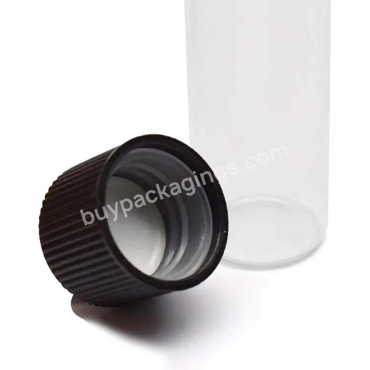 Wholesale Good Grade Shape Saffron Jar Safty Big Borosilicate Glass Tube With Black Lid