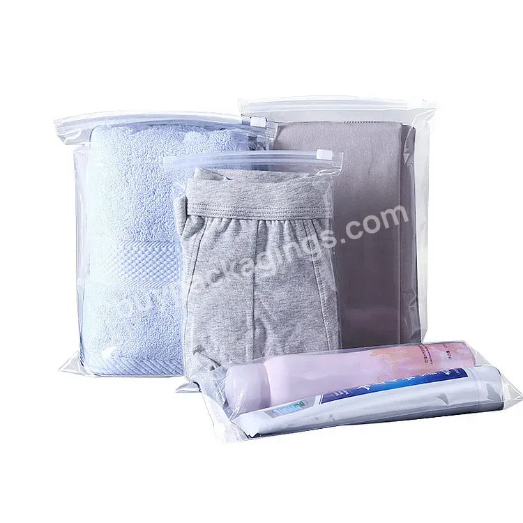 Wholesale Good Quality Custom Packaging Printed Logo Shirt Clothes Plastic Frosted Zipper Clothing Bag