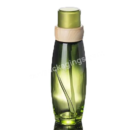 Wholesale Green Packaging Container 50g 40ml 100ml 120ml Lotion Glass Bottles For Cosmetics