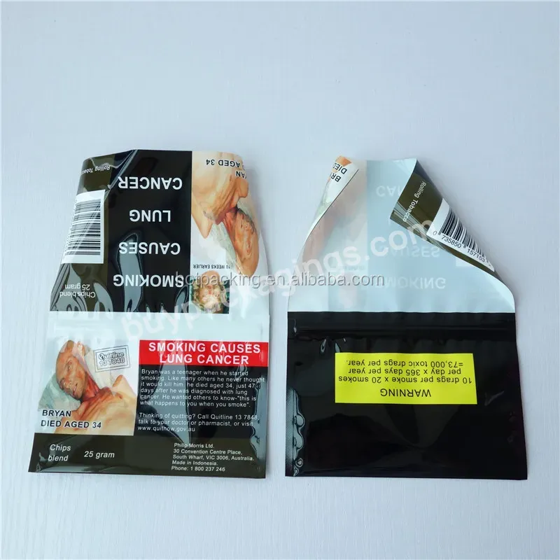 Wholesale G&v Rolling Tobacco Pouch / Plastic 50g Rolling Tobacco Pouch