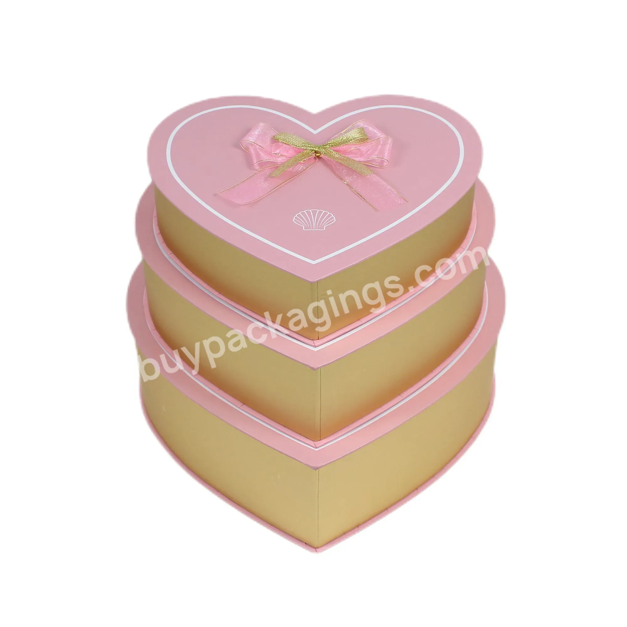 Wholesale Heart Shaped Flower Gift Box Brown Color Paper Box With Colorful Paper Cover
